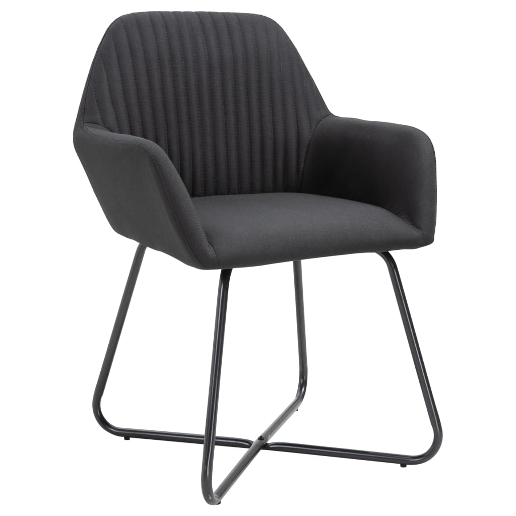 Eetkamerstoelen 2 st stof zwart