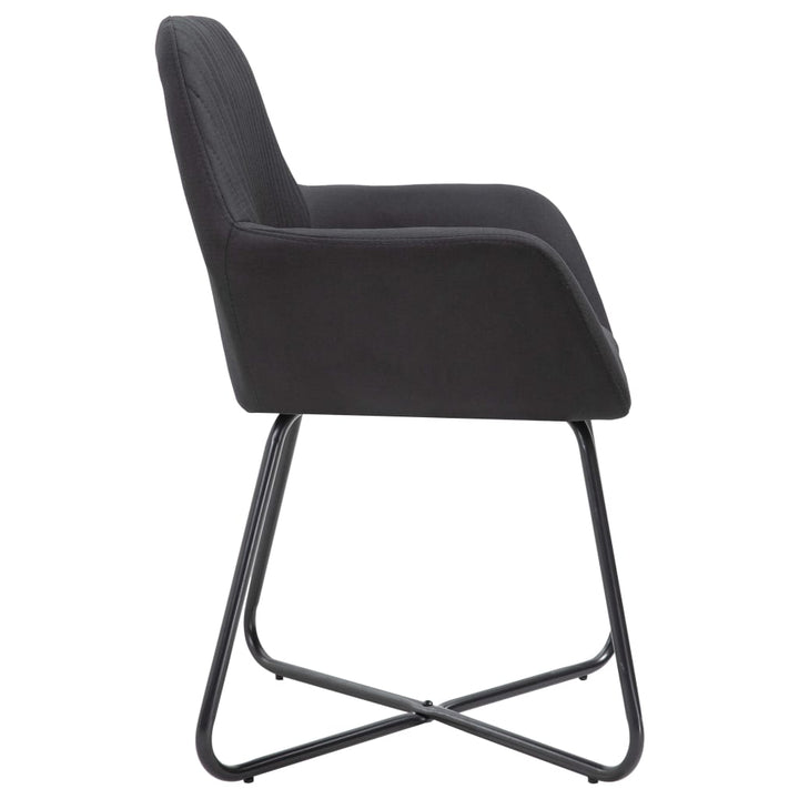 Eetkamerstoelen 2 st stof zwart