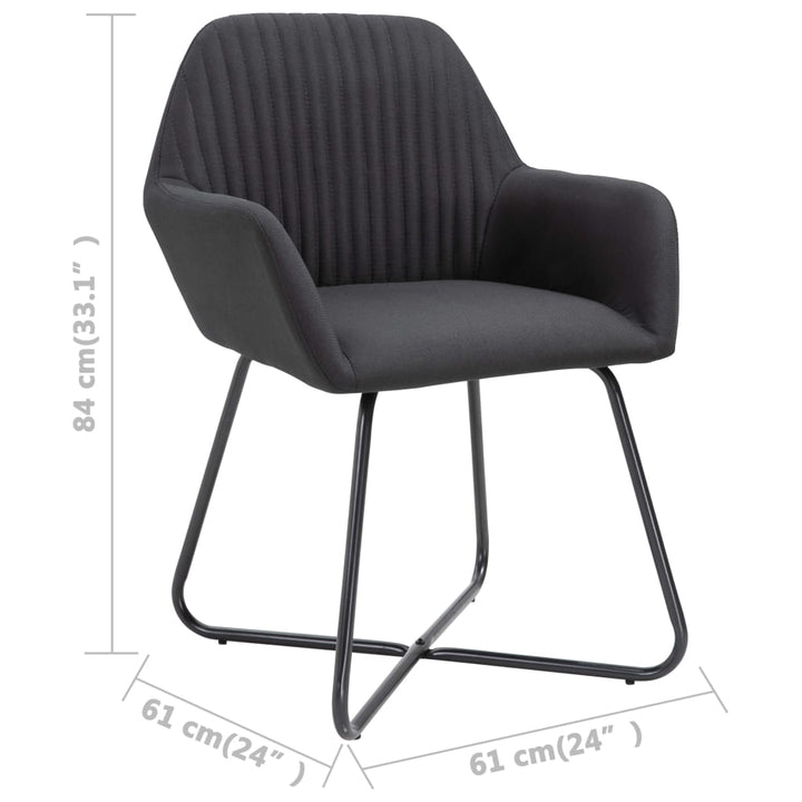 Eetkamerstoelen 2 st stof zwart