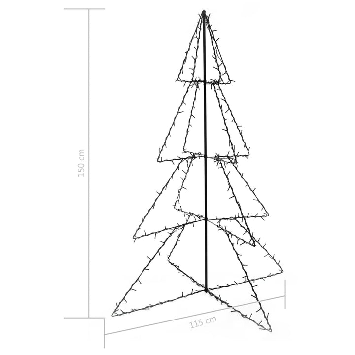 Kerstboom kegel 240 LED's binnen en buiten 115x150 cm