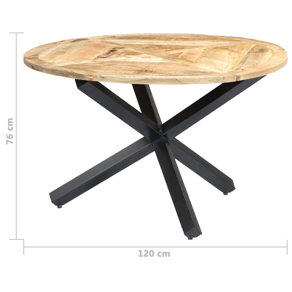 Eettafel rond 150x76 cm massief mangohout