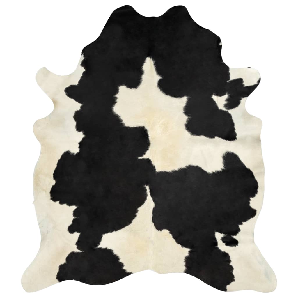 Vloerkleed 150x170 cm echte runderhuid zwart en wit