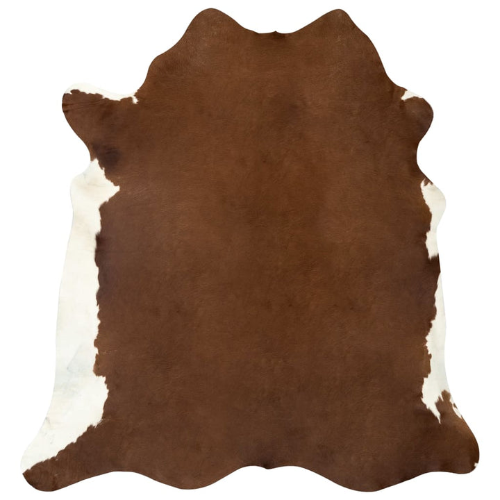 Vloerkleed 150x170 cm echte runderhuid bruin en wit