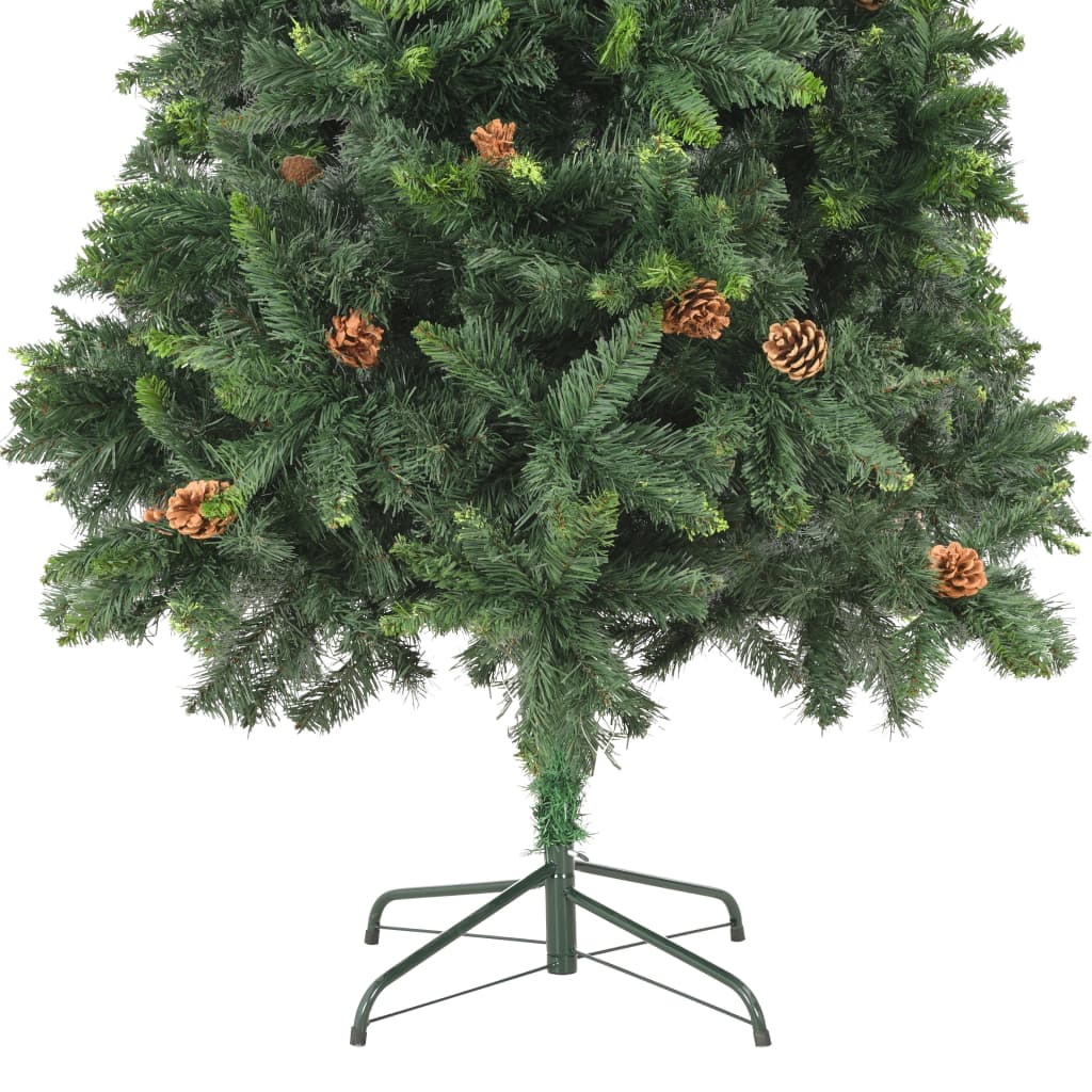 Kunstkerstboom met dennenappels 210 cm groen