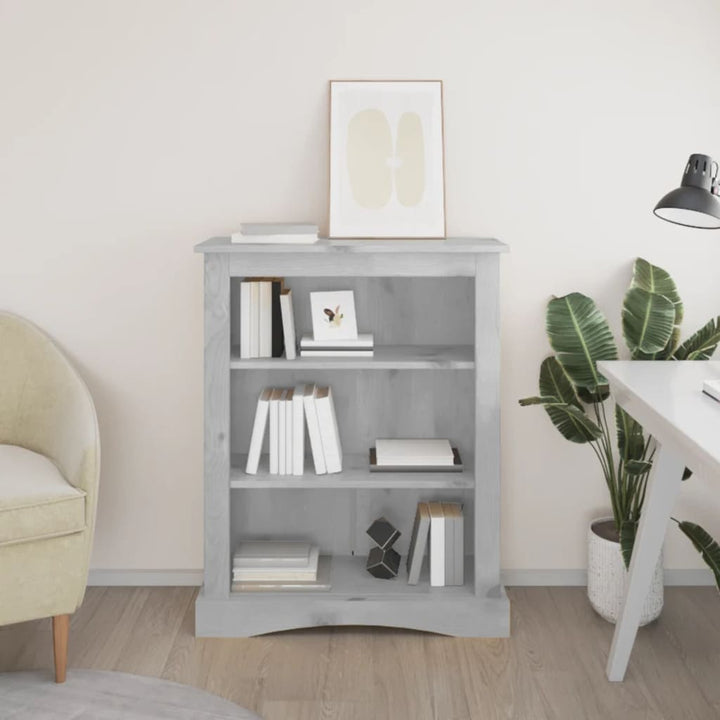 Boekenkast 3 planken 81x29x100 cm grenenhout Corona-stijl grijs