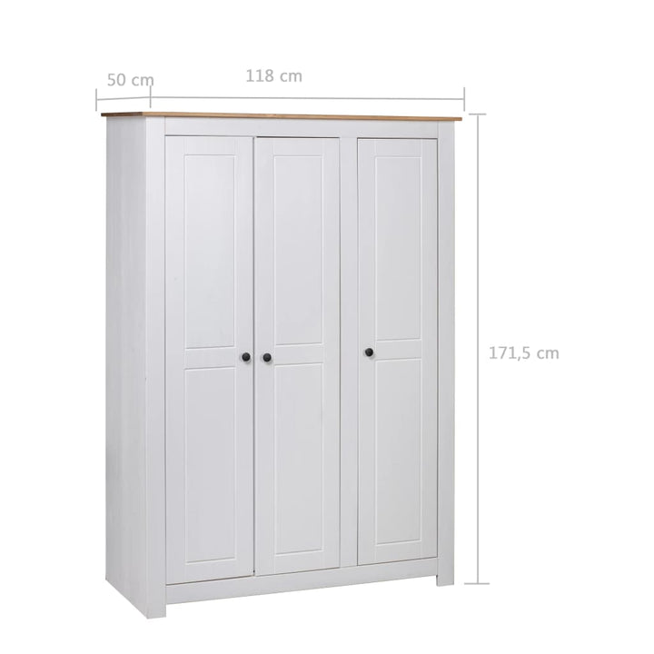 Kledingkast Panama Range 118x50x171,5 cm grenenhout wit