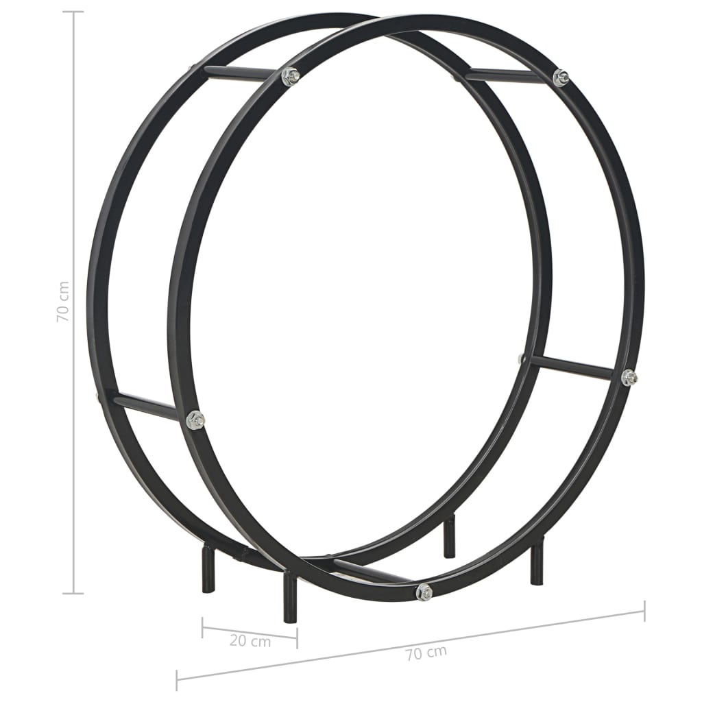 Haardhoutrek 70x20x70 cm staal zwart