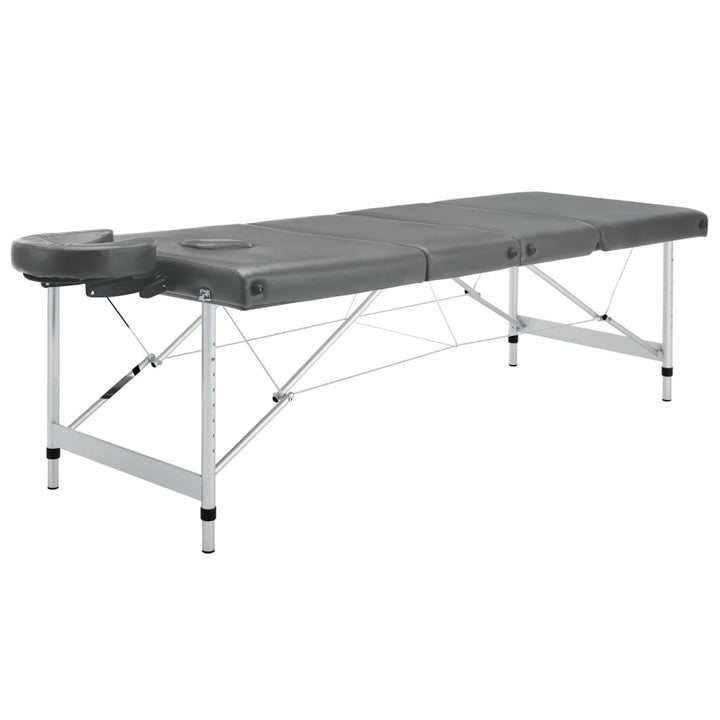 Massagetafel met 4 zones 186x68 cm aluminium frame antraciet