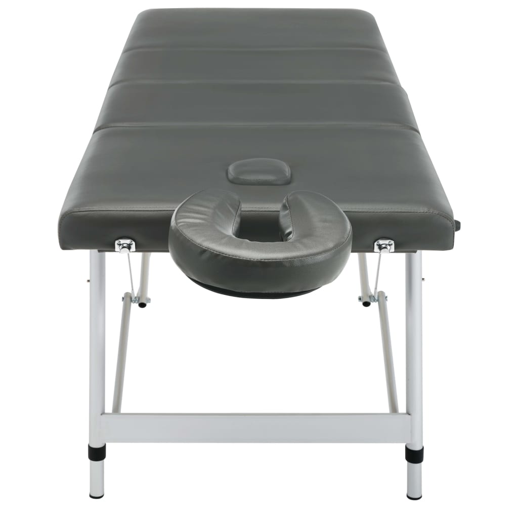 Massagetafel met 4 zones 186x68 cm aluminium frame antraciet