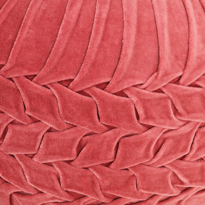 Poef smock ontwerp 40x30 cm katoenfluweel roze