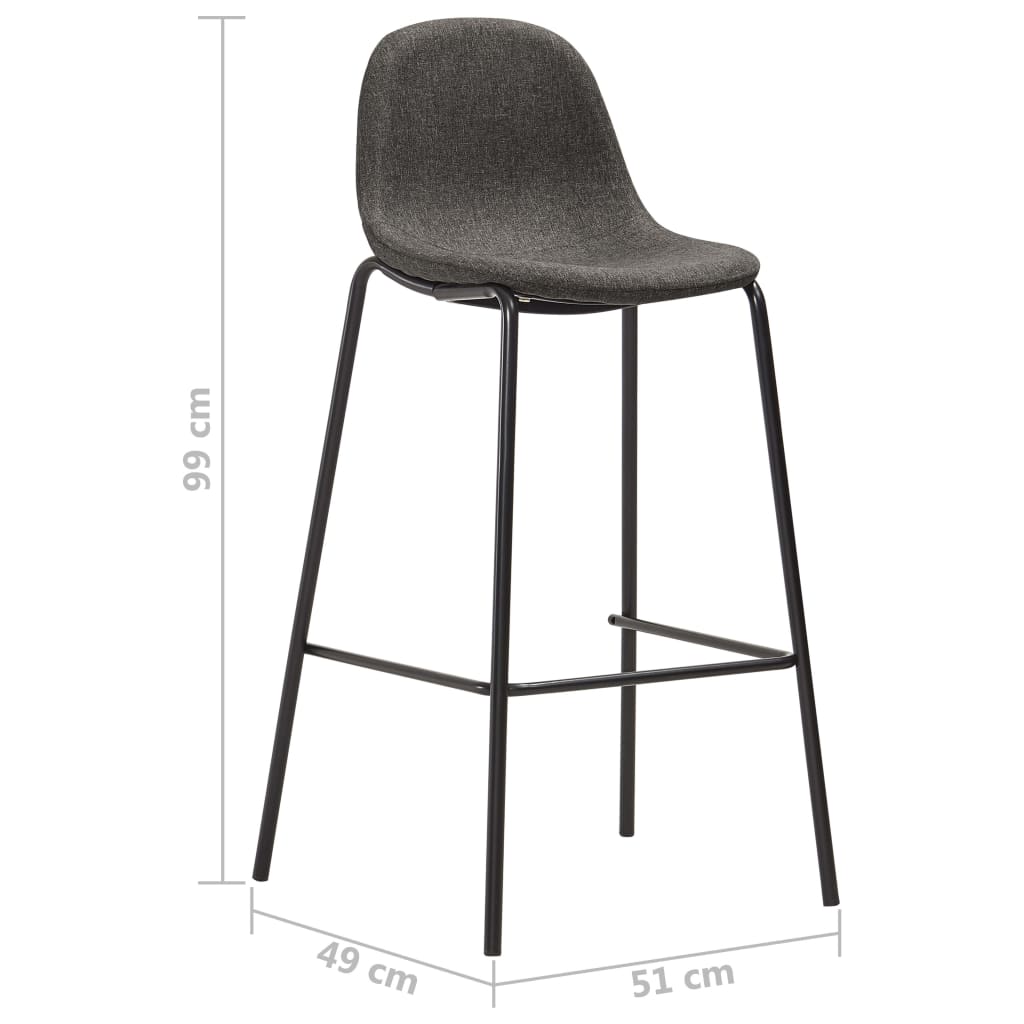 Barstoelen 4 st stof donkergrijs