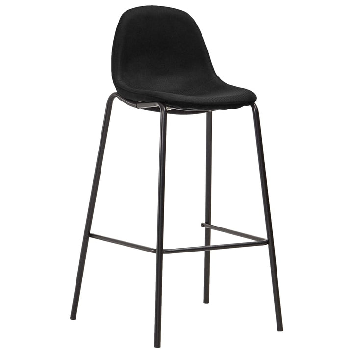 Barstoelen 4 st stof zwart