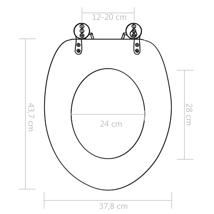 Toiletbrillen 2 st met soft-close deksels MDF New York ontwerp