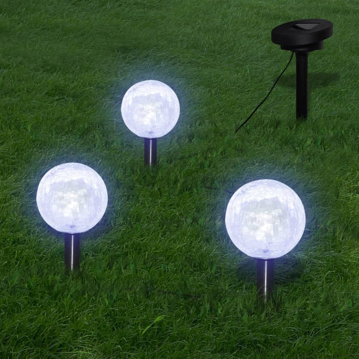 Tuinlampen 6 st LED met grondankers en zonnepanelen