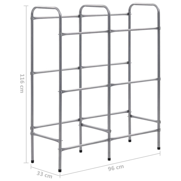 Opbergrek voor 6 kratten 96x33x116 cm steel zilverkleurig