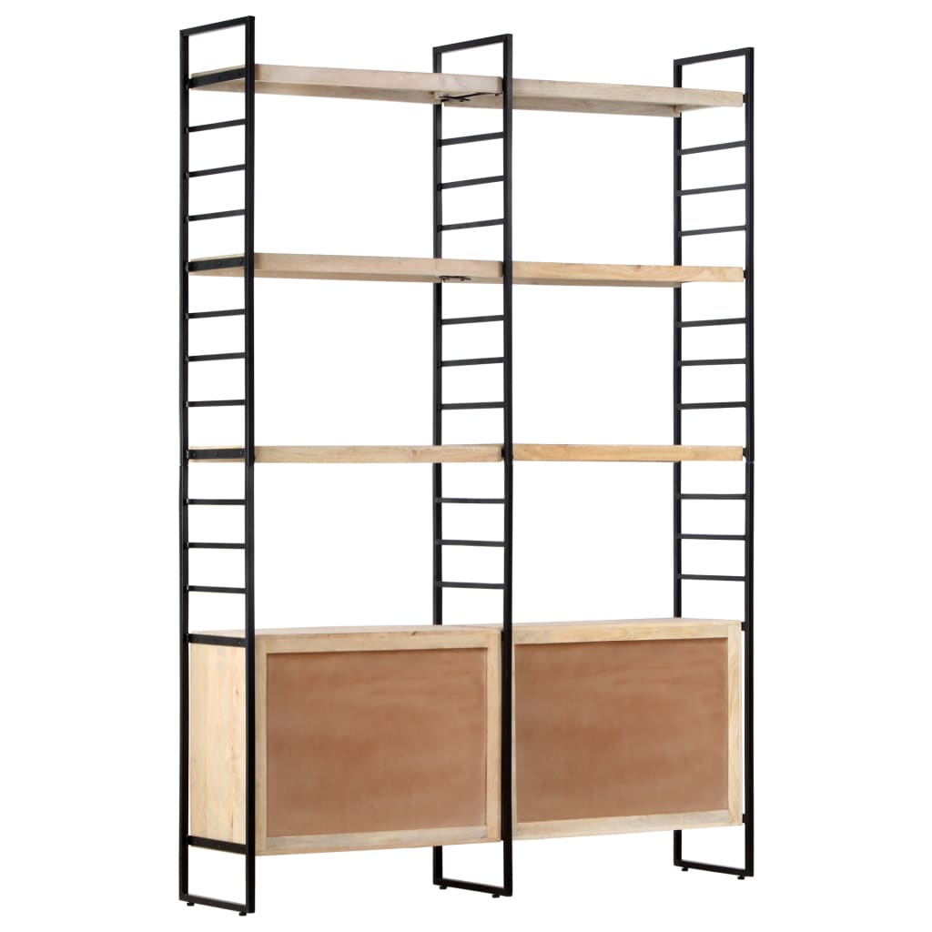 Boekenkast met 4 schappen 124x30x180 cm massief mangohout