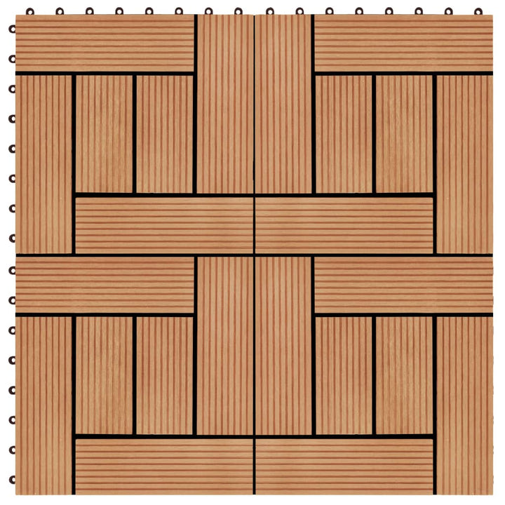 22 st Terrastegels 30x30 cm 2 m² HKC teakkleur