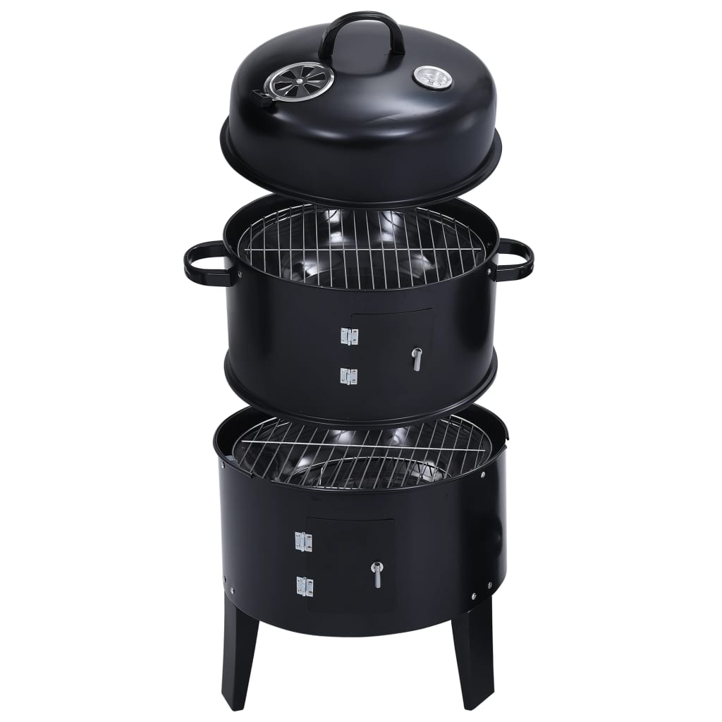 Houtskoolroker barbecue-grill 3-in-1 40x80 cm