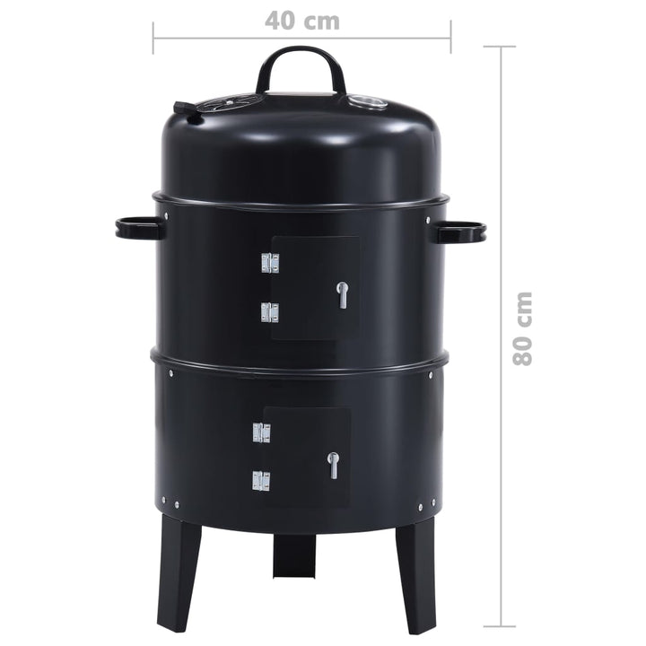 Houtskoolroker barbecue-grill 3-in-1 40x80 cm