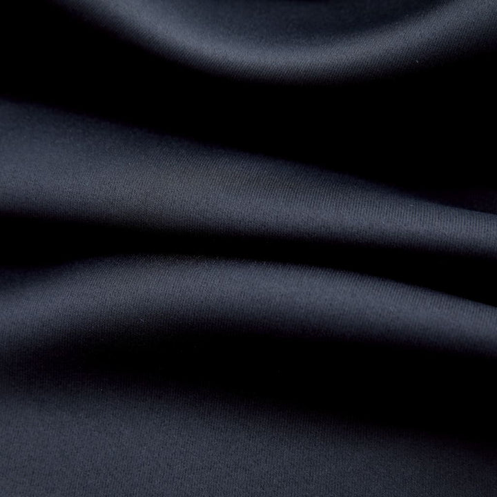Gordijn verduisterend met metalen ringen 2 st 140x245 cm zwart