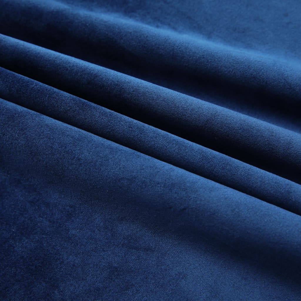 Gordijn verduisterend met haken 290x245 cm fluweel blauw