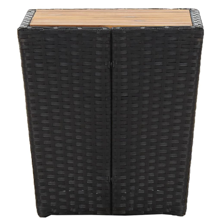 Theetafel 41,5x41,5x43 cm poly rattan massief acaciahout zwart