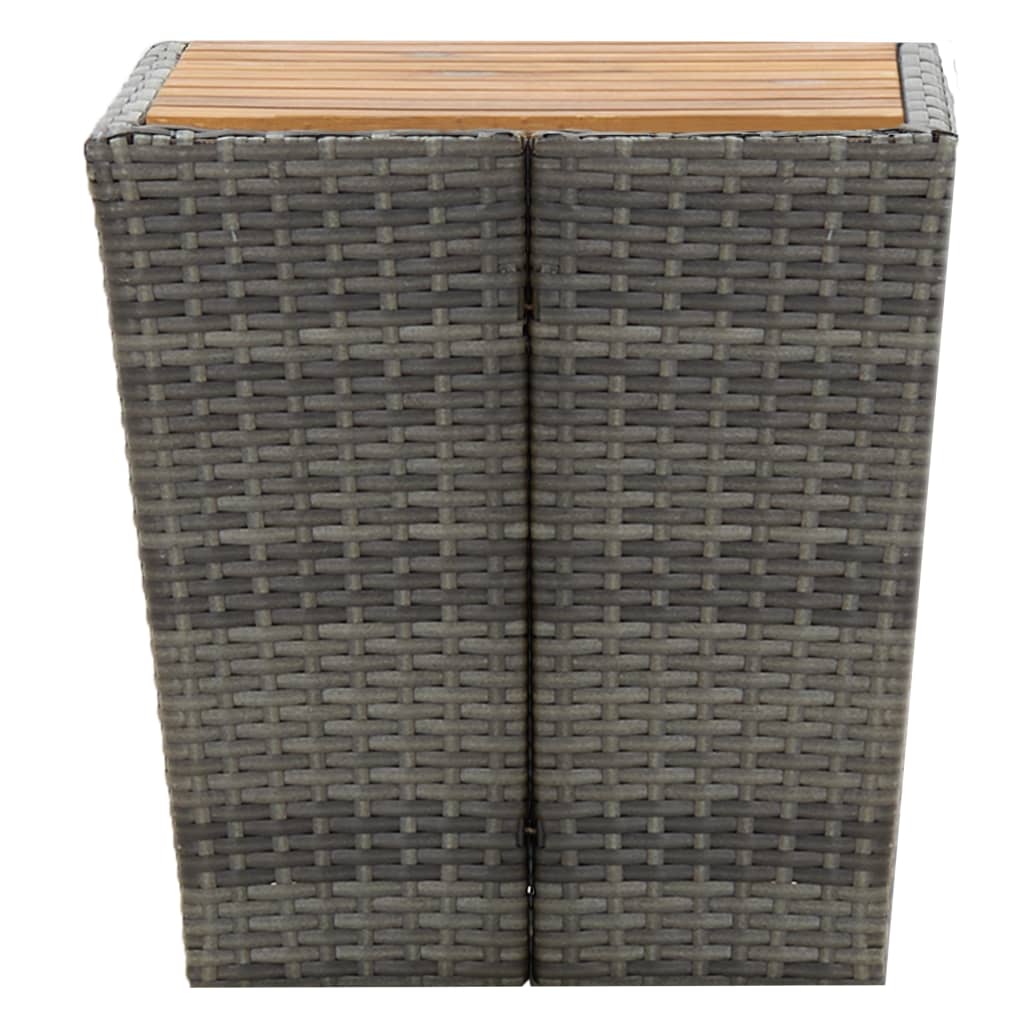 Theetafel 41,5x41,5x43 cm poly rattan massief acaciahout grijs