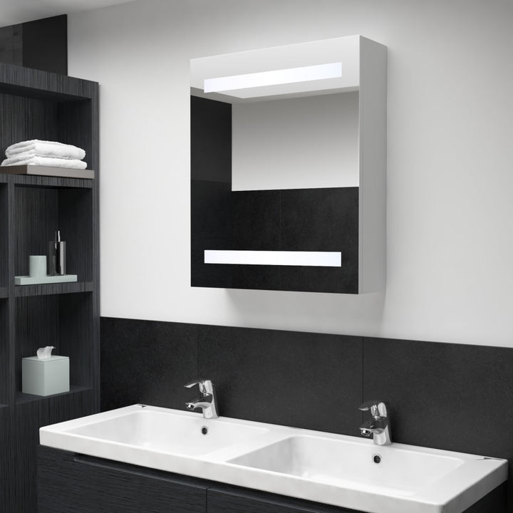 Badkamerkast met spiegel en LED 50x14x60 cm