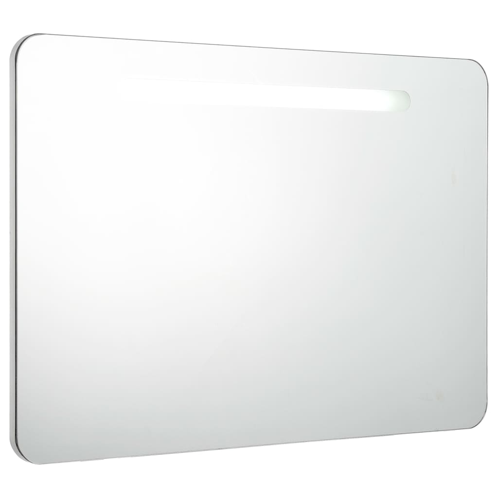 Badkamerkast met spiegel en LED 80x11x55 cm