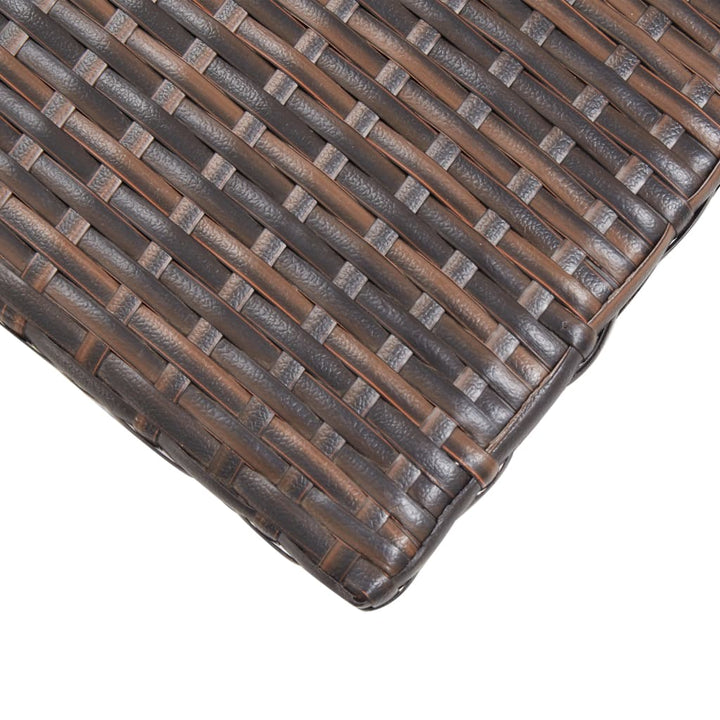 Theetafel 50x50x47 cm poly rattan bruin