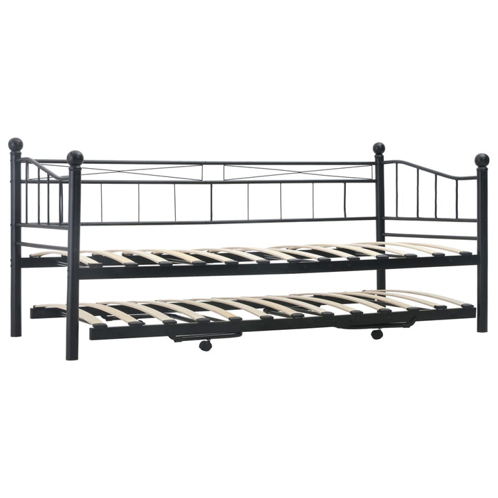 Bedframe staal zwart 180x200/90x200 cm