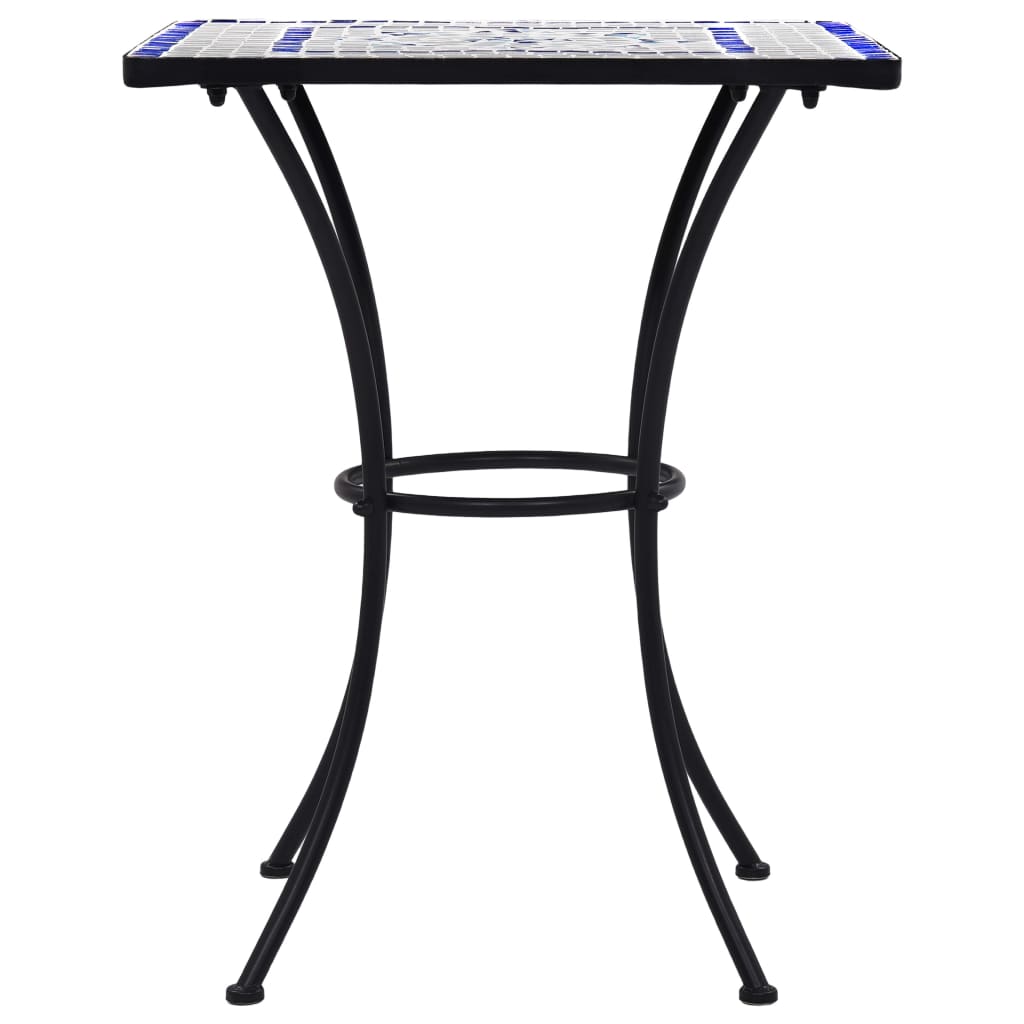 Bistrotafel mozaïek 60 cm keramiek blauw en wit