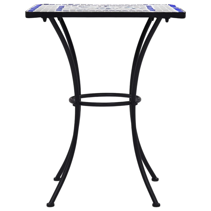 Bistrotafel mozaïek 60 cm keramiek blauw en wit