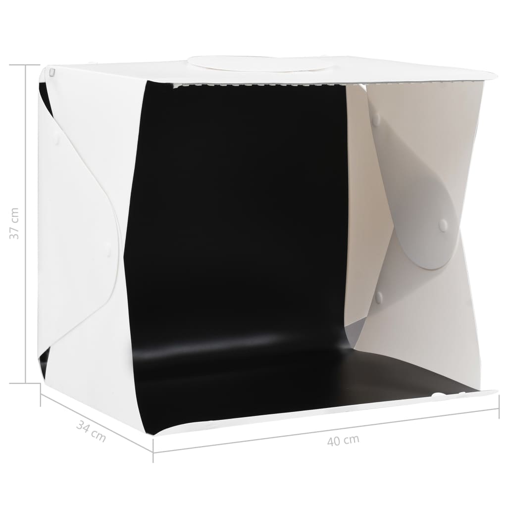 Foto-opnamebox met LED inklapbaar 40x34x37 cm kunststof wit
