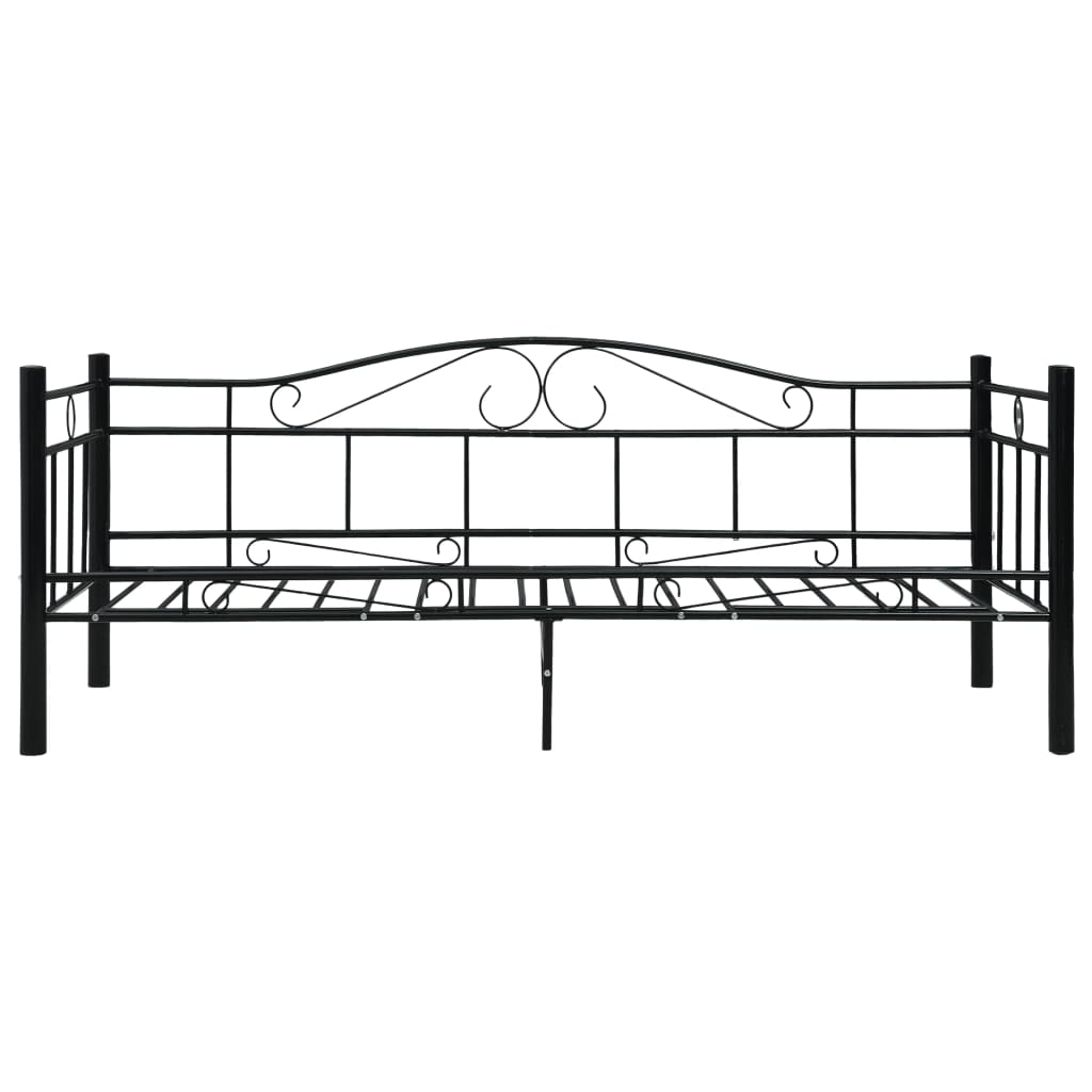 Bedbankframe metaal zwart 90x200 cm