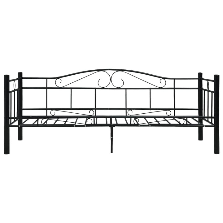 Bedbankframe metaal zwart 90x200 cm