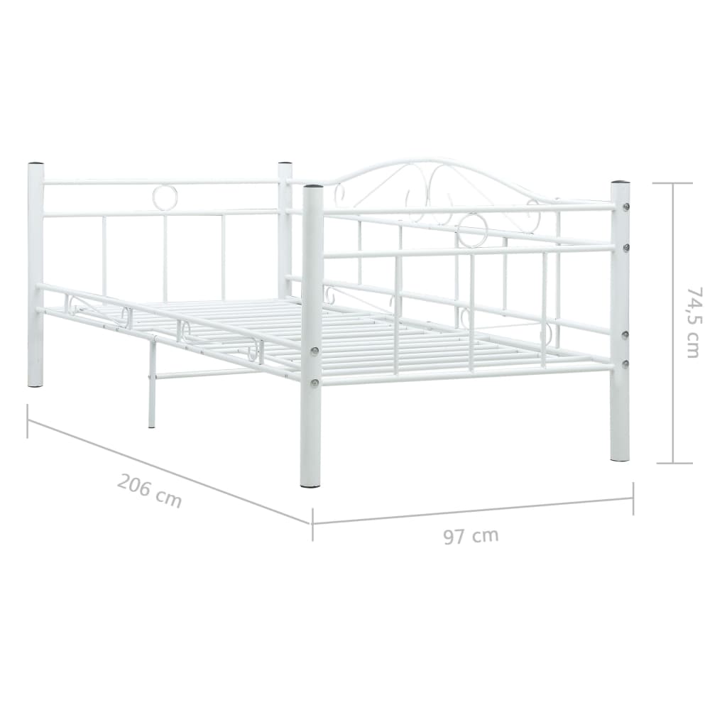 Bedbankframe metaal wit 90x200 cm