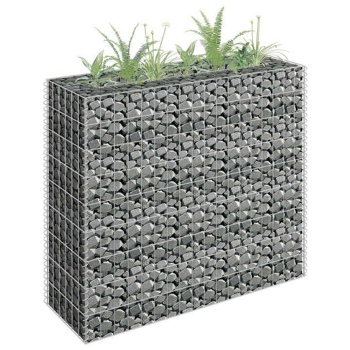 Gabion plantenbak verhoogd 90x30x90 cm gegalvaniseerd staal