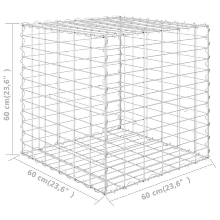 Gabion plantenbak verhoogd kubus 60x60x60 cm staaldraad