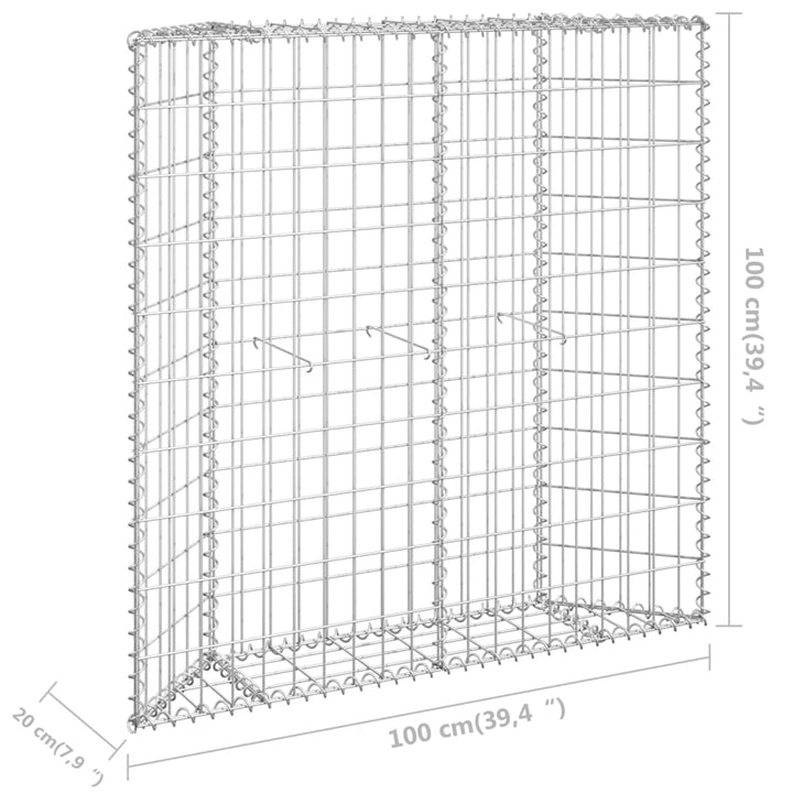 Gabion plantenbak trapezium 100x20x100 cm gegalvaniseerd staal