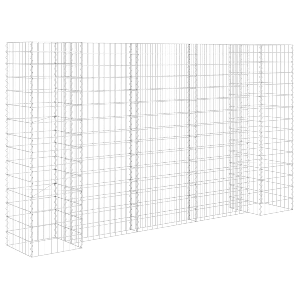 Gabion plantenbak H-vormig 260x40x150 cm staaldraad