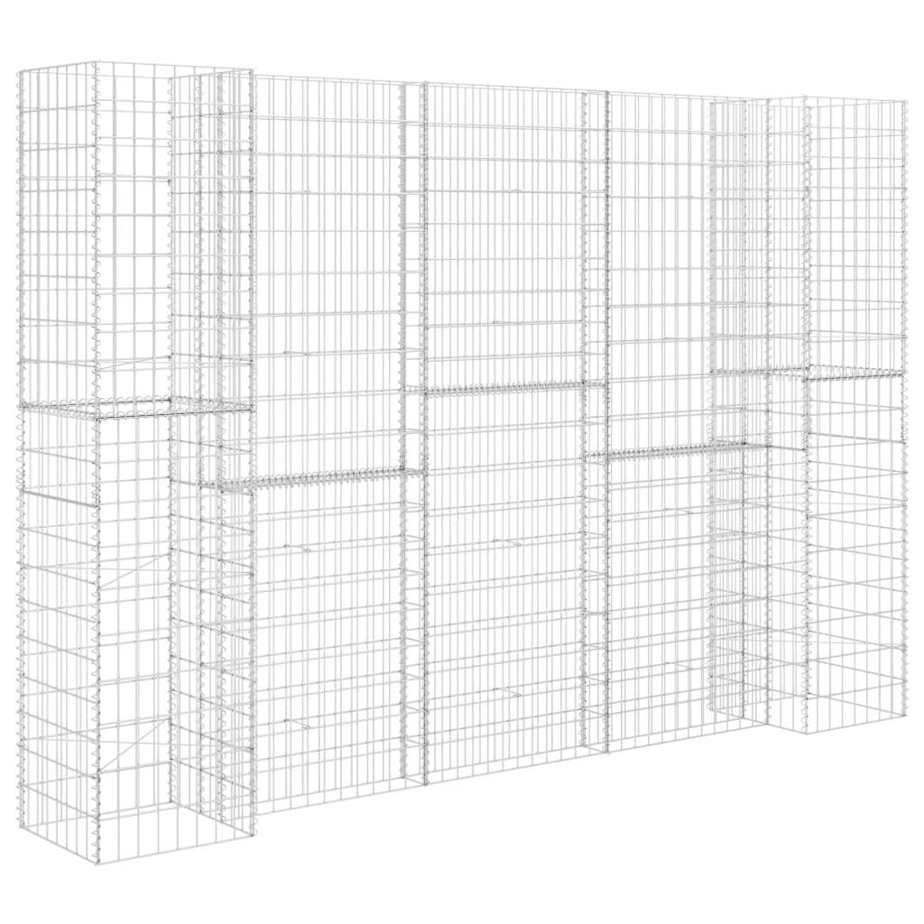 Gabion plantenbak H-vormig 260x40x180 cm staaldraad