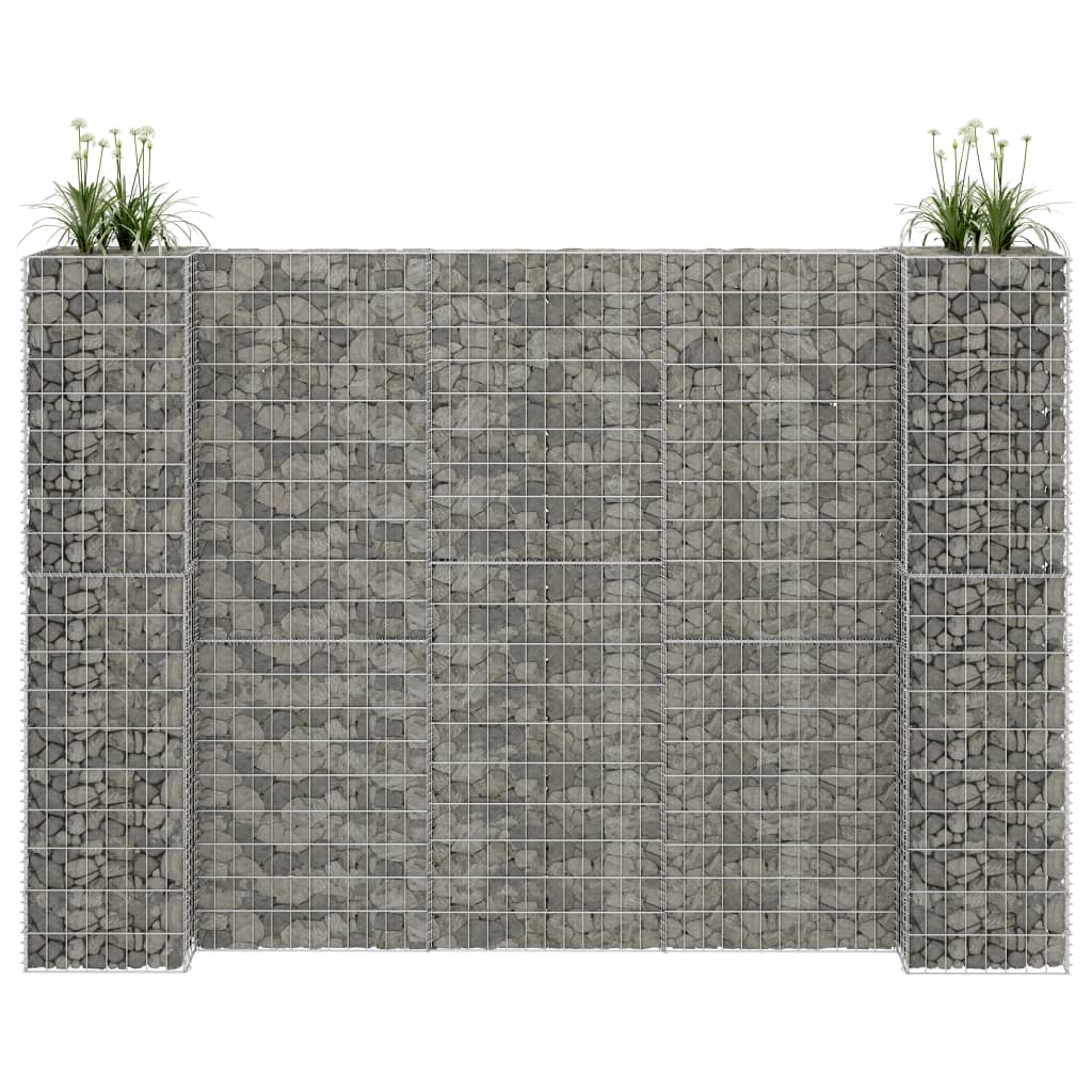 Gabion plantenbak H-vormig 260x40x180 cm staaldraad