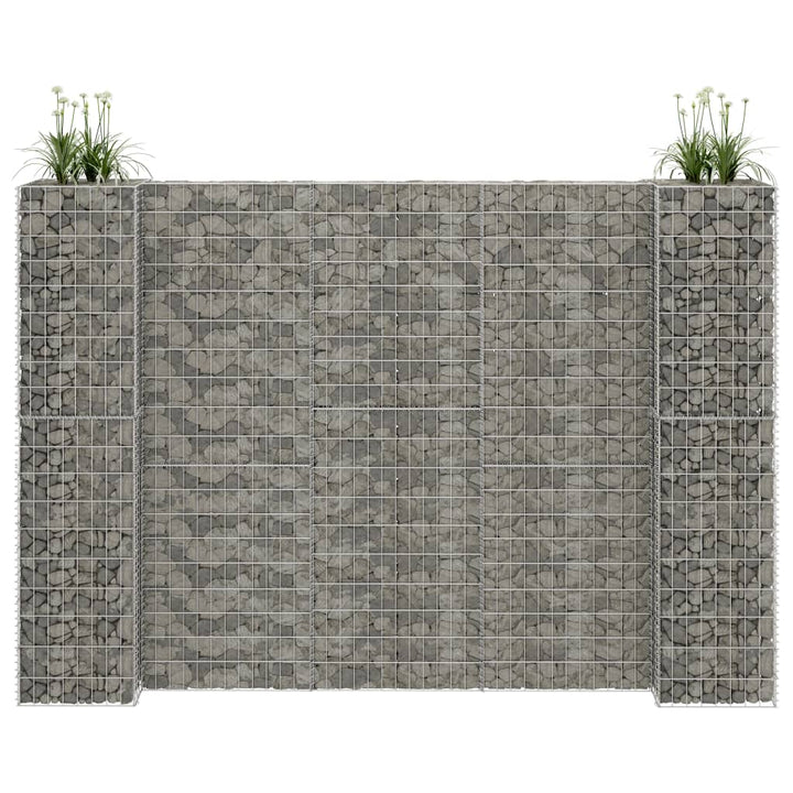 Gabion plantenbak H-vormig 260x40x180 cm staaldraad