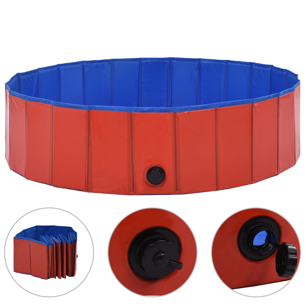 Hondenzwembad inklapbaar 120x30 cm PVC rood