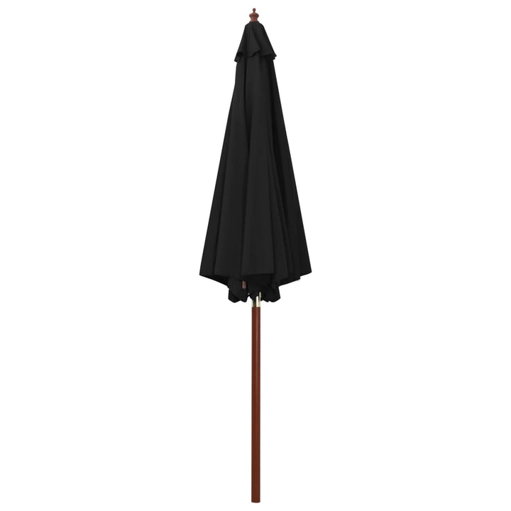 Parasol met houten paal 300x258 cm zwart