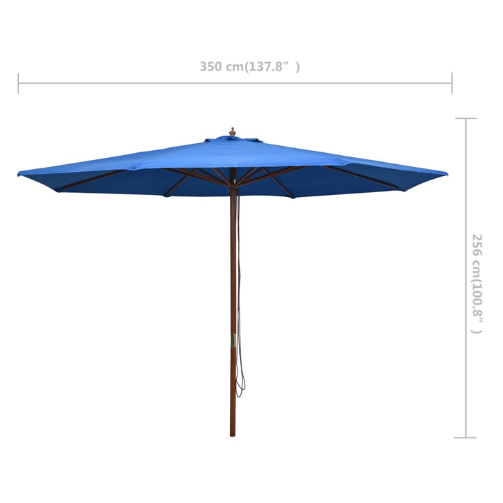 Parasol met houten paal 350 cm