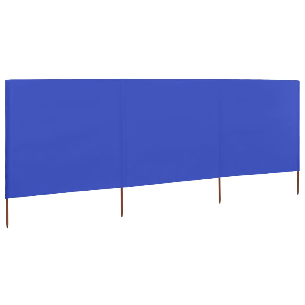 Windscherm 3-panelen 400x160 cm stof azuurblauw