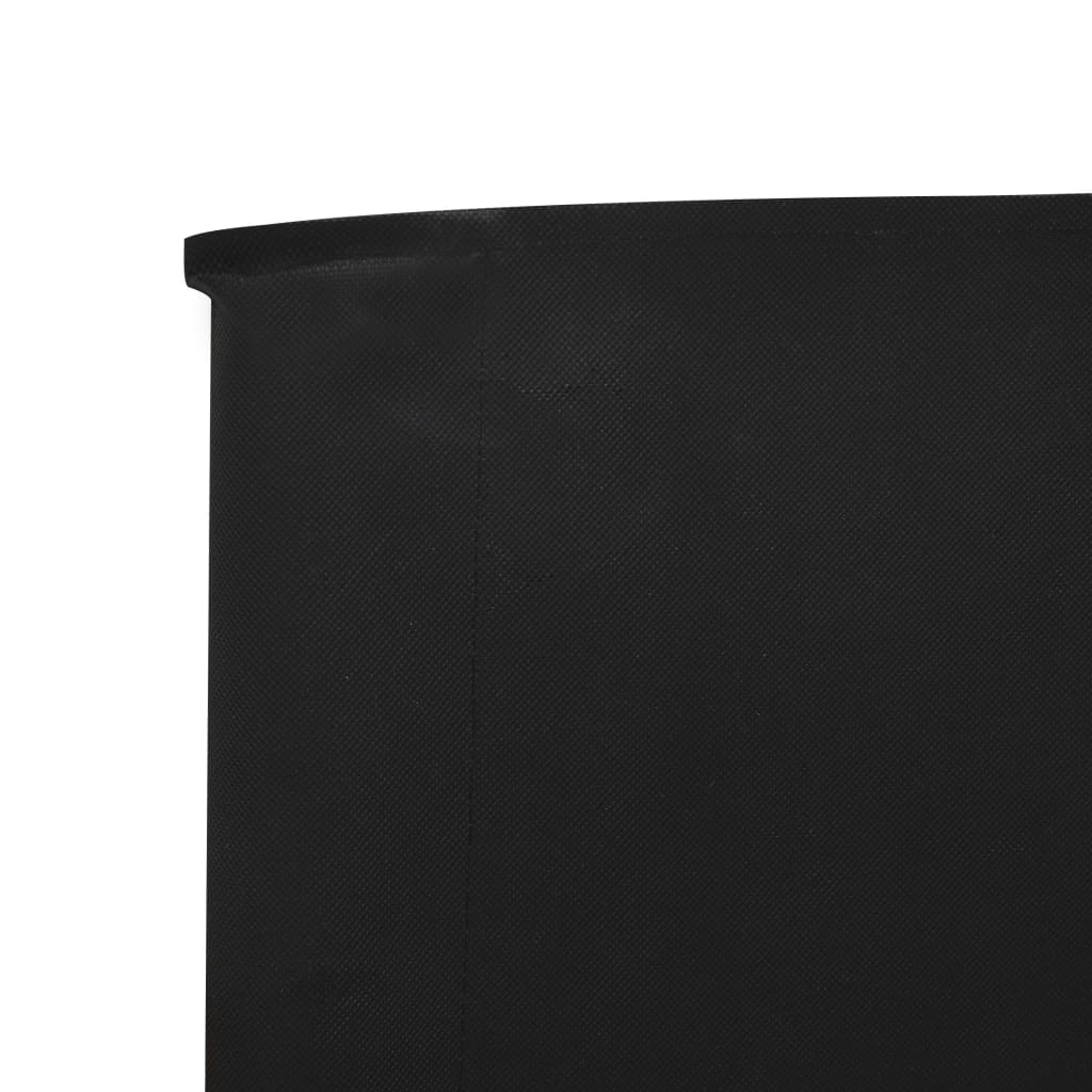 Windscherm 5-panelen 600x80 cm stof zwart