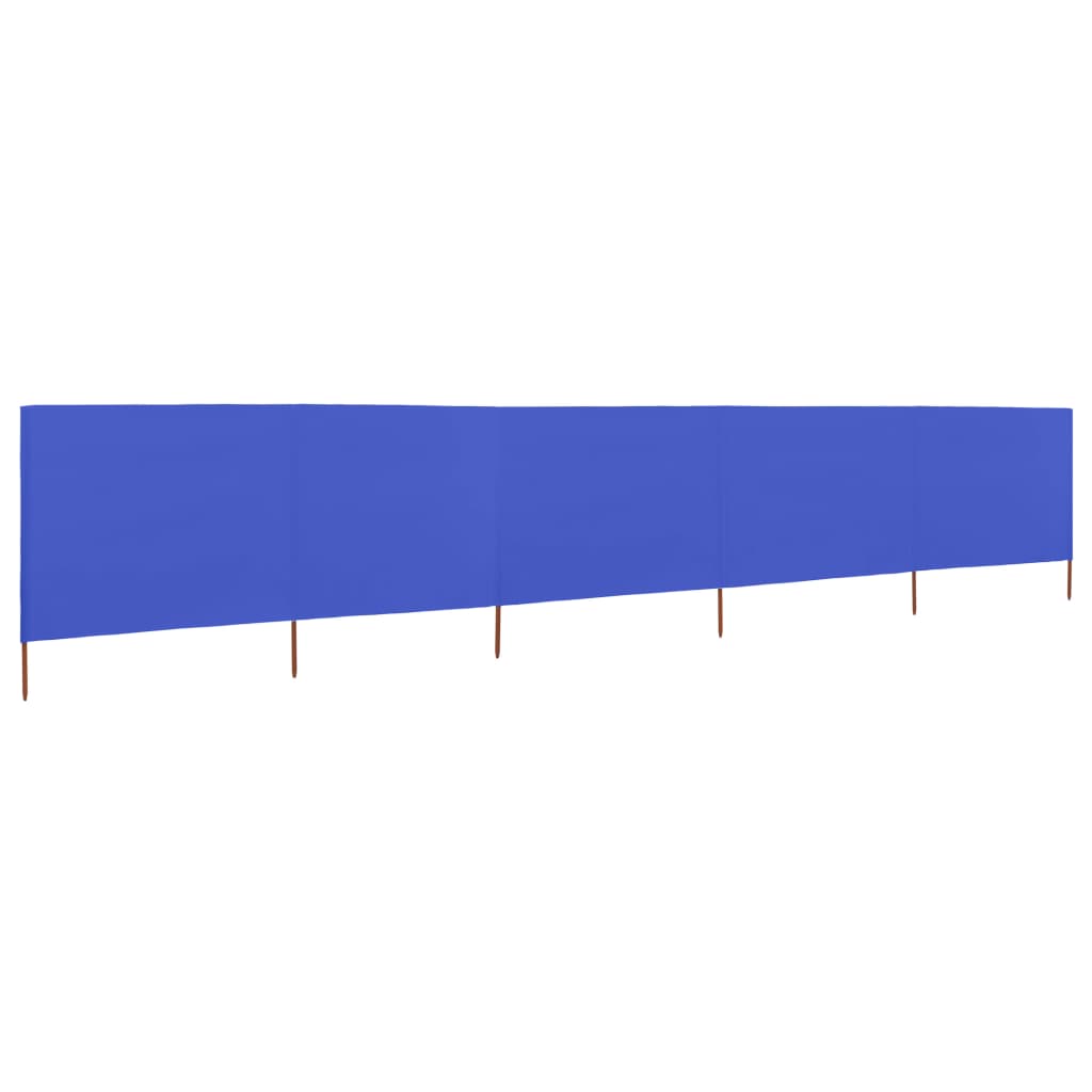 Windscherm 5-panelen 600x80 cm stof azuurblauw